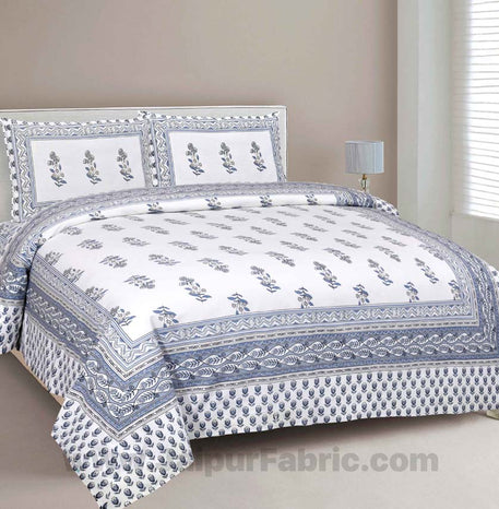 English Grey Fine Cotton Double Bedsheet