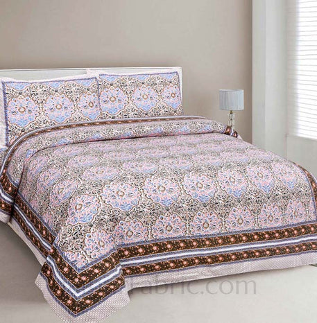 Garden Grace Pink Cotton Double Bedsheet