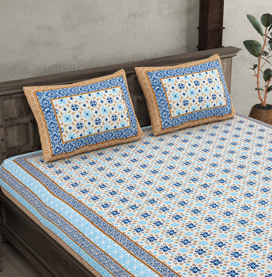 Catchy Canvas Blue Double Bedsheet