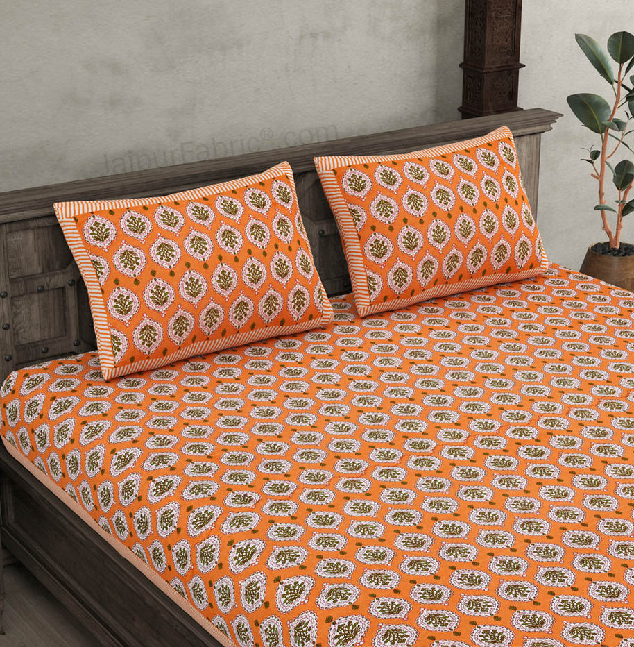 Festive Lights Orange Double Bedsheet