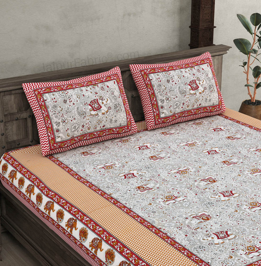 Shubh Arambh Maroon Double Bedsheet