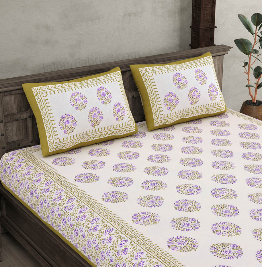 Floral Curl Lavender Double Bedsheet