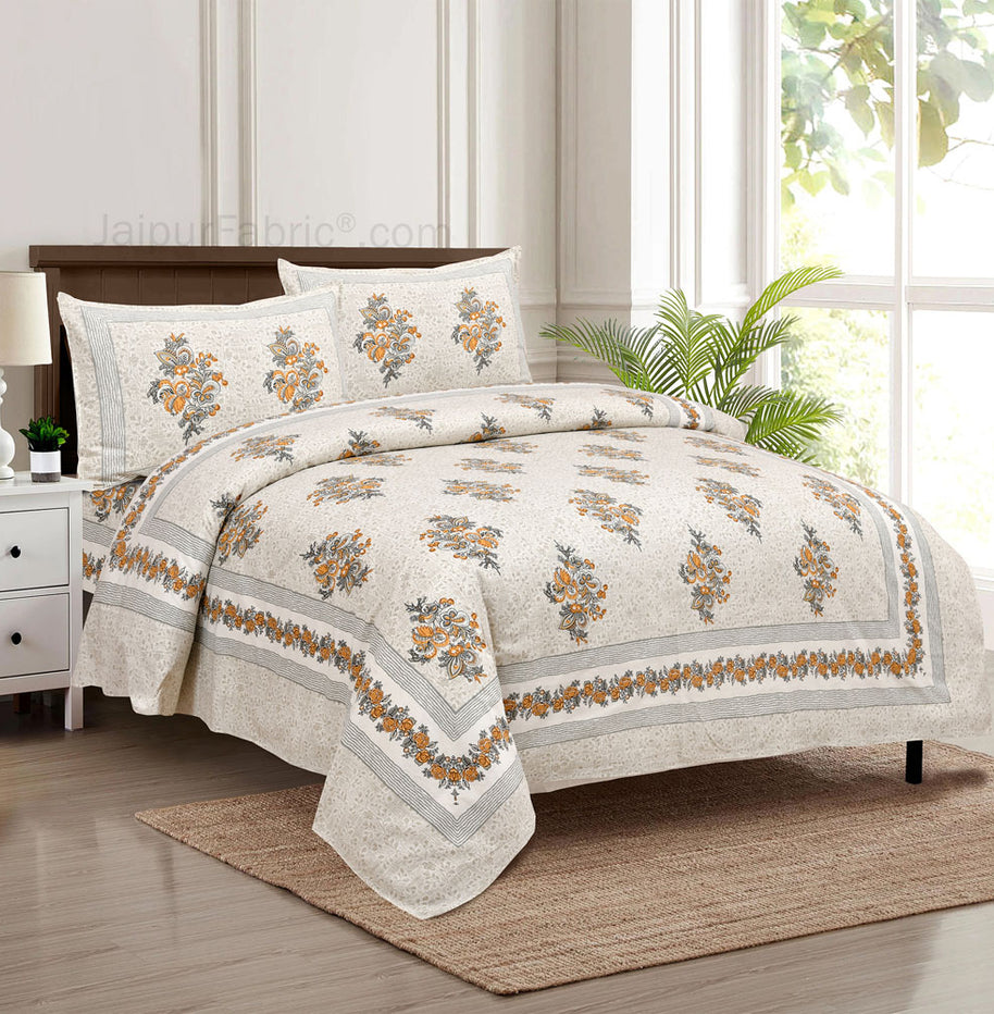 Beautiful Bouquet Jaipur Fabric Double Bed Sheet