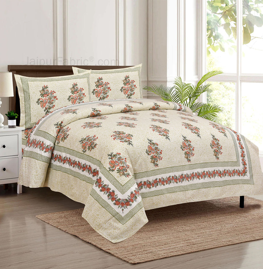 Charming Bouquet Jaipur Fabric Double Bed Sheet