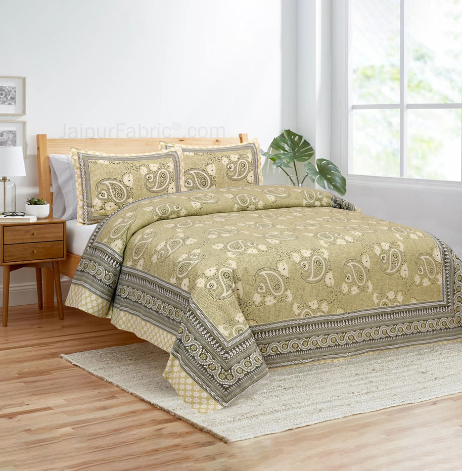 Paisley Art Nature Jaipur Fabric Double Bed Sheet