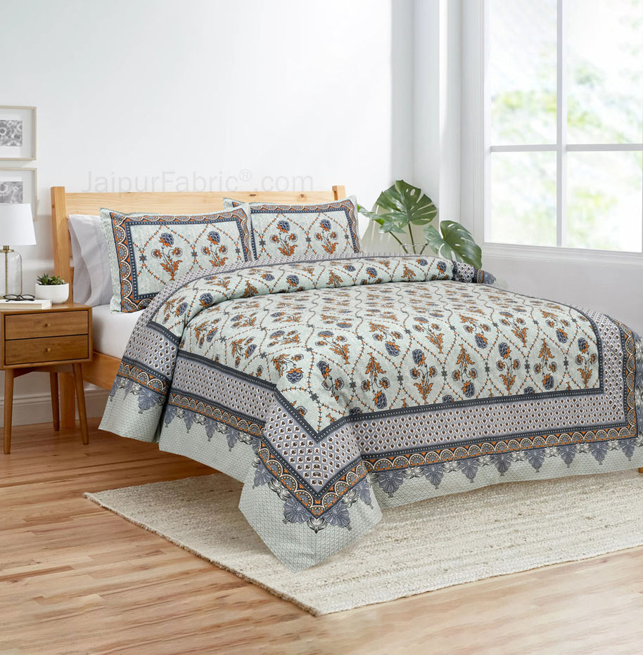 Blue Jaal Jaipur Fabric Double Bed Sheet