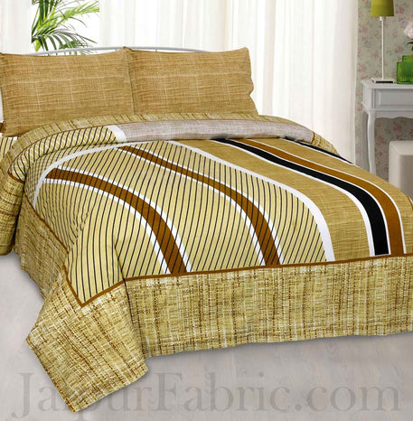 Jaipur Fabric Classic Trendy Multi Design Mustard Cotton Double Bedsheet