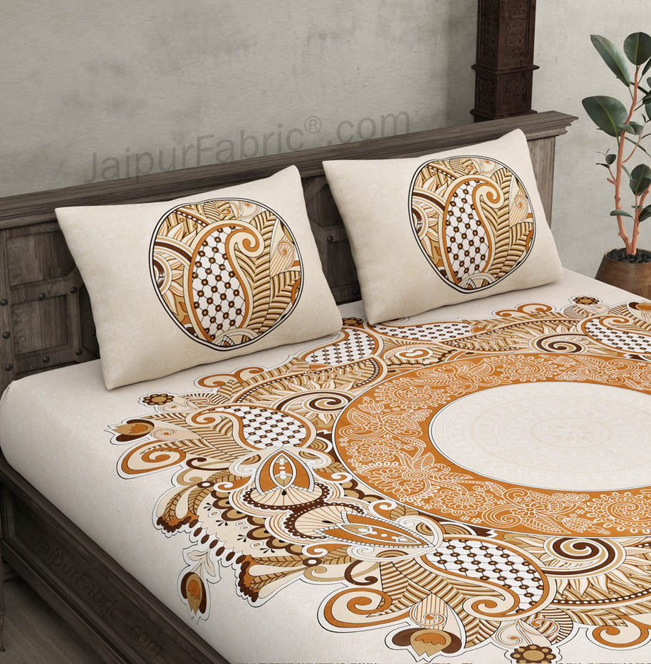 Cosmic Kolam Brown Double Bedsheet