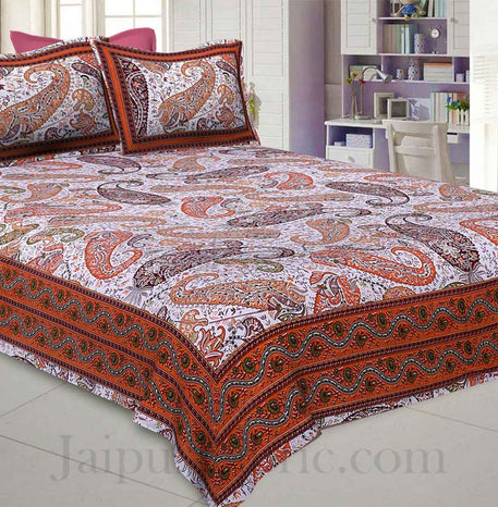 Resplendent Orange Double Bedsheet