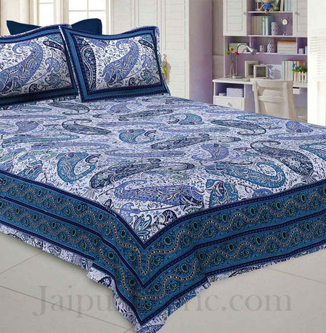 Resplendent Blue Double Bedsheet