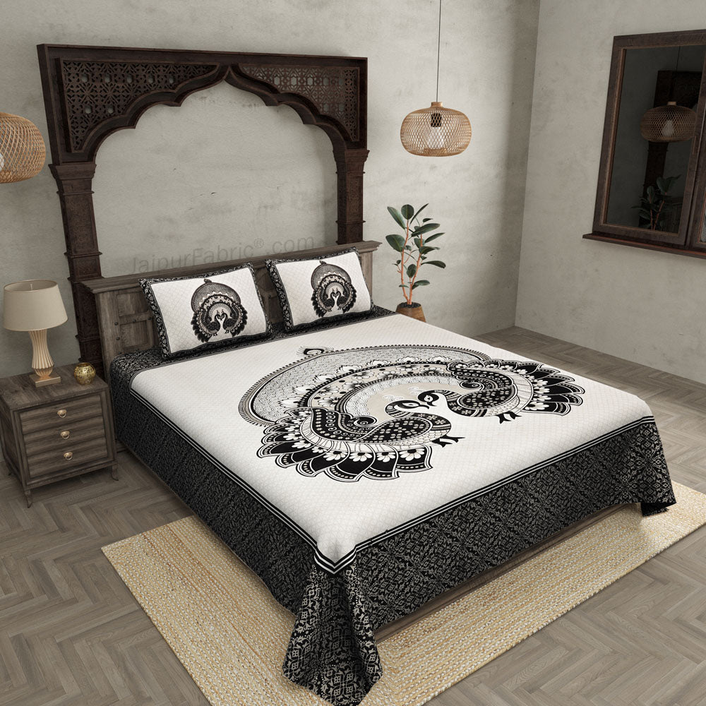 Royal JaipurFabric Dark Grey Pure Cotton Double BedSheet