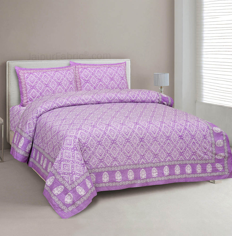 Purply Jaipur Fabric Double Bed Sheet