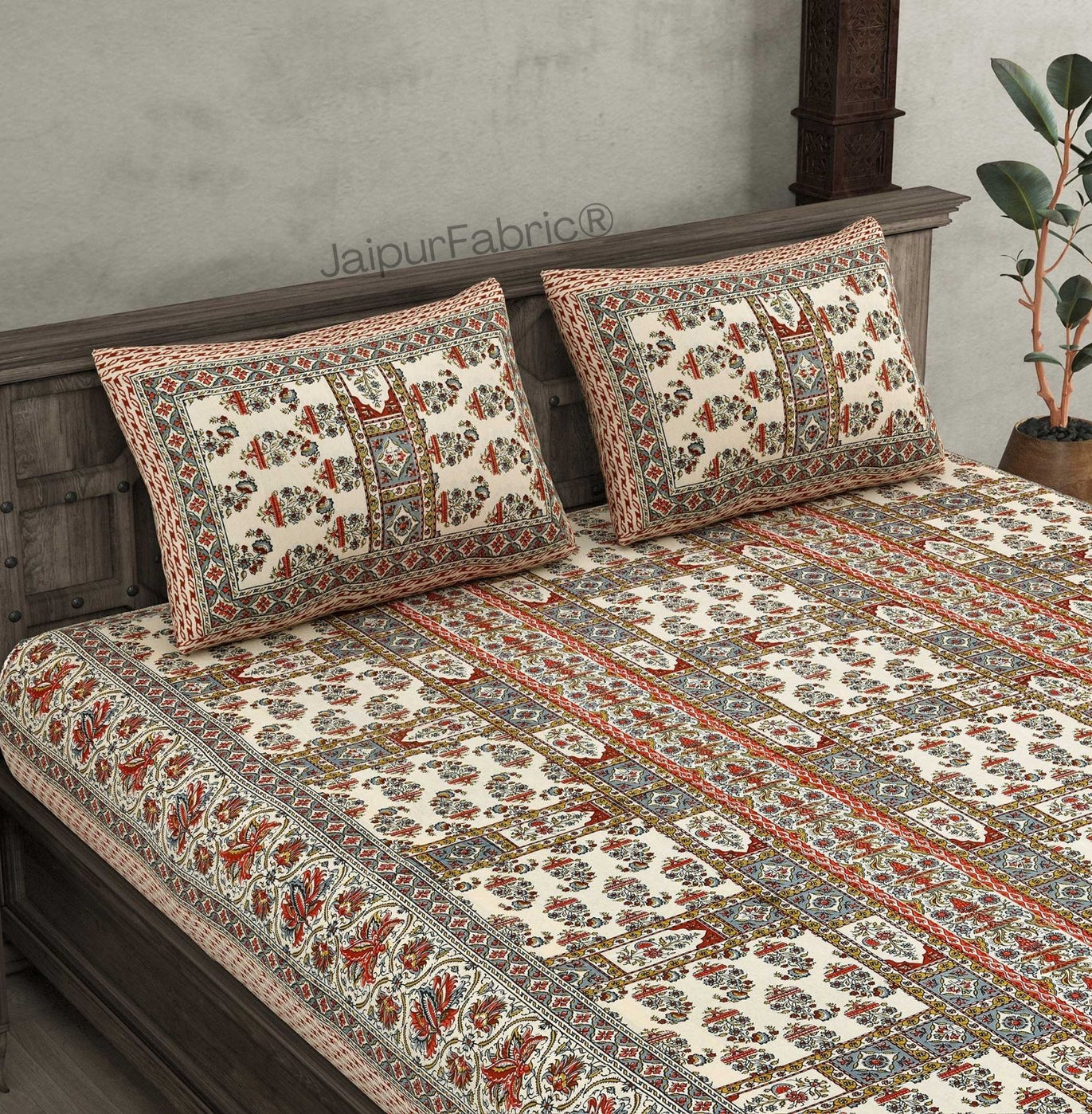 Ethnic Desert Pure Cotton Double Bedsheet