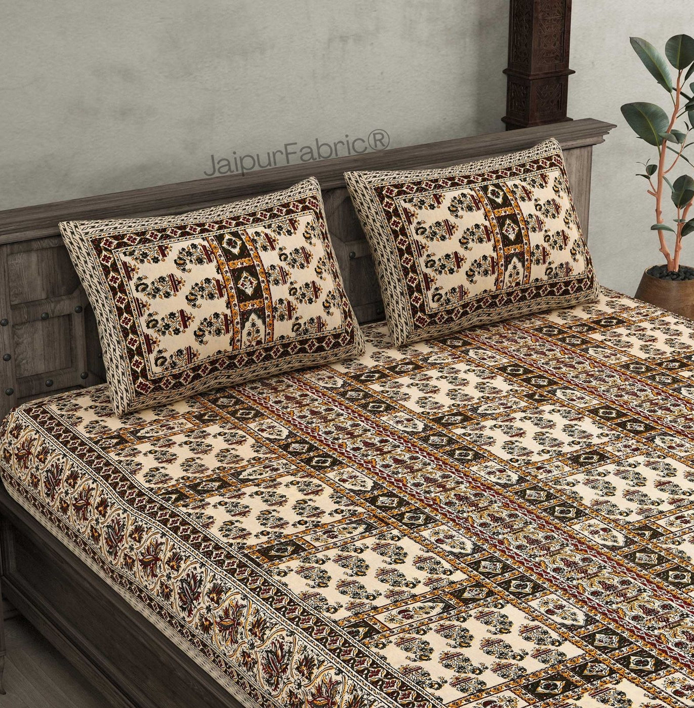 Ethnic Plateau Pure Cotton Double Bedsheet