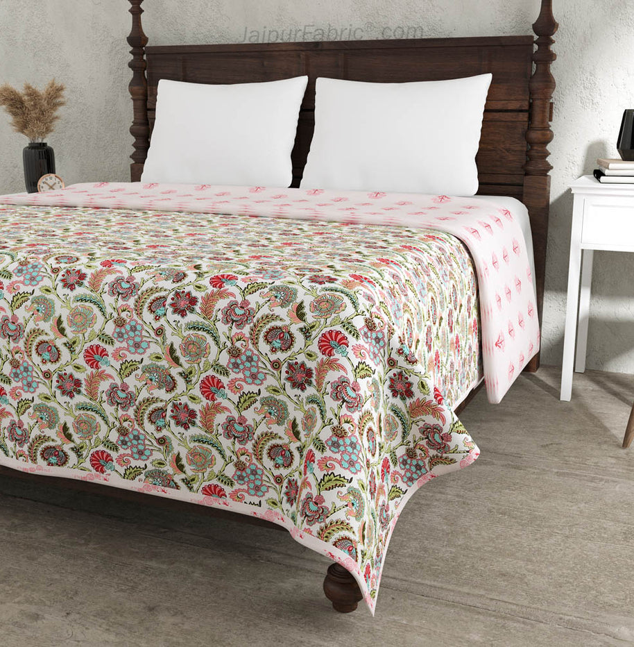 Colorful Blossomy Pure Cotton Double Bed Dohar