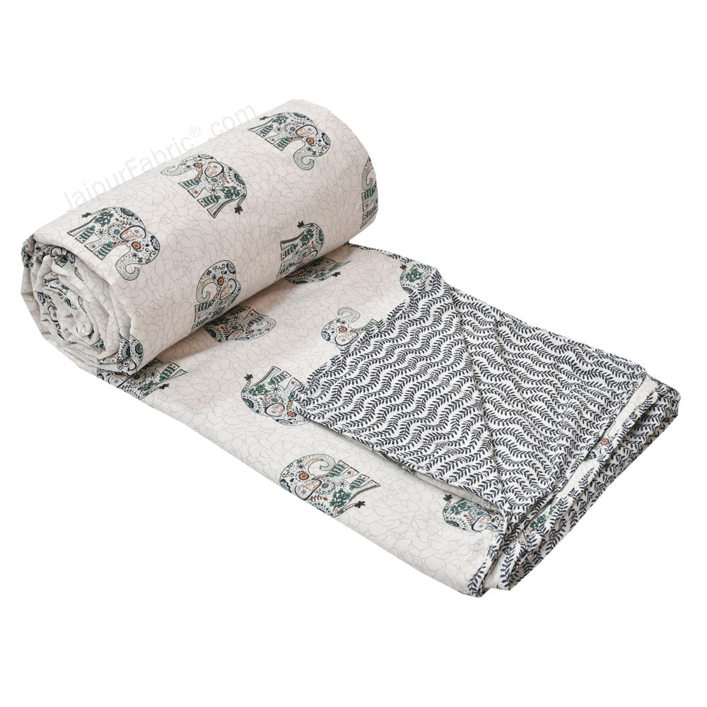 Green Elephant Pure Cotton Double Bed Dohar