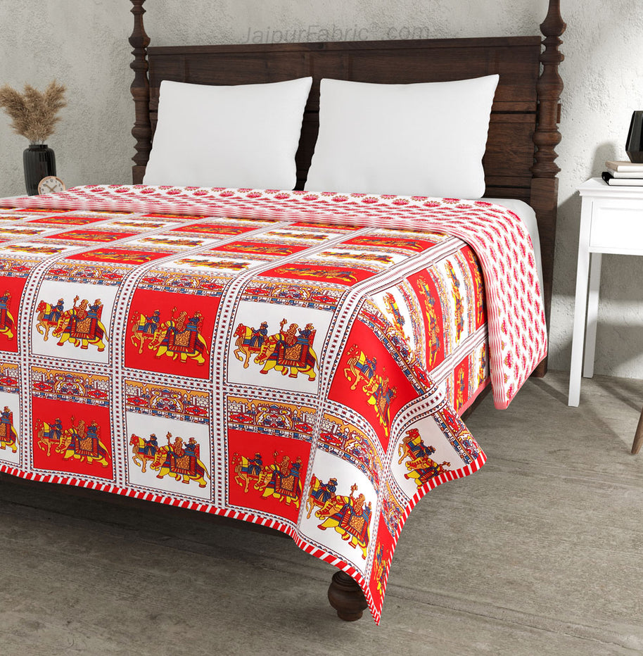 Royal Sanganeri Pure Cotton Reversible Double Bed AC Quilt Dohar