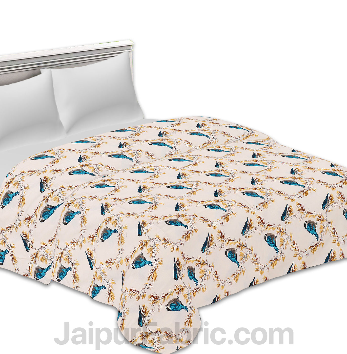 Pure Cotton Indian Bird Reversible Double Bed Blanket/ Duvet/Quilt/AC Dohar