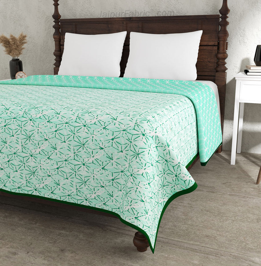 Geometricity Green Double Bed Dohar Blanket