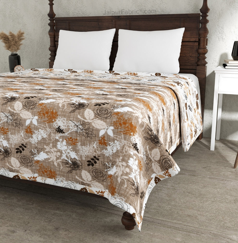 Finest Picks Brown Cotton Reversible Double Bed Dohar