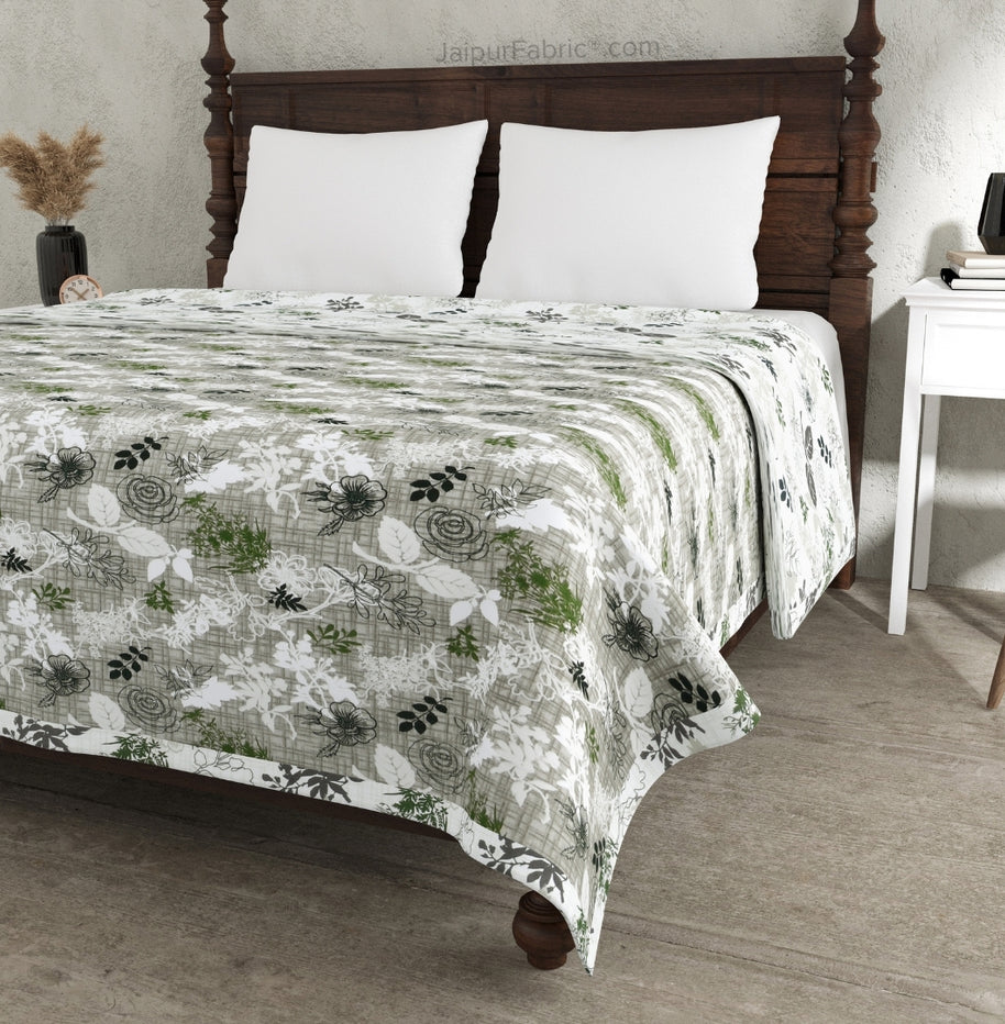 Finest Picks Grey Cotton Reversible Double Bed Dohar