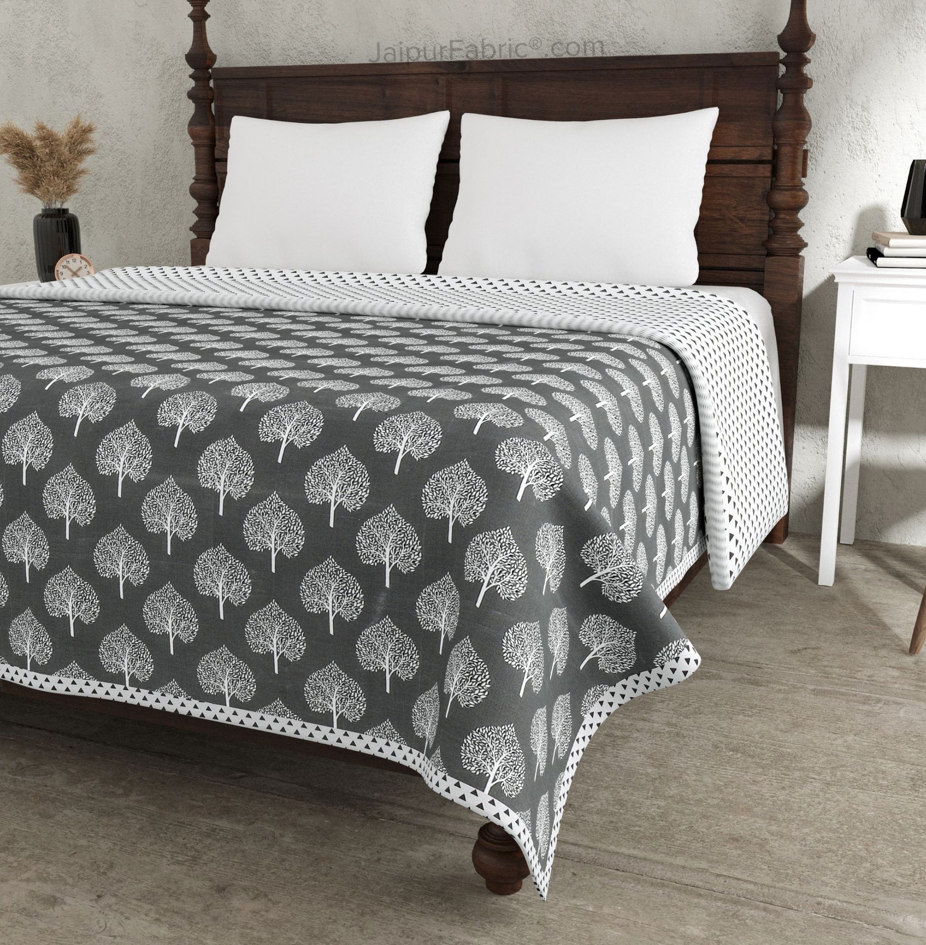 Grey Mist Dreamer Cotton Reversible Double Bed Dohar