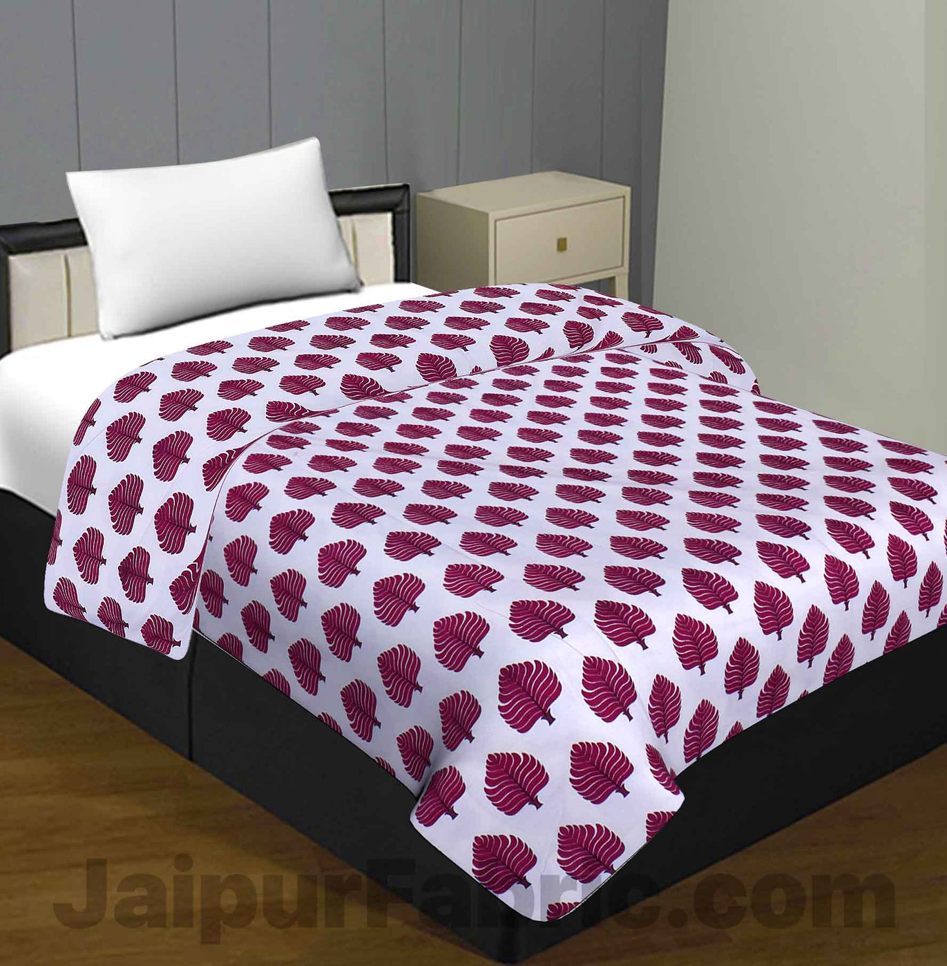 Pure Cotton Petal Print Reversible Single Bed Blanket/ Duvet/Quilt/AC Dohar