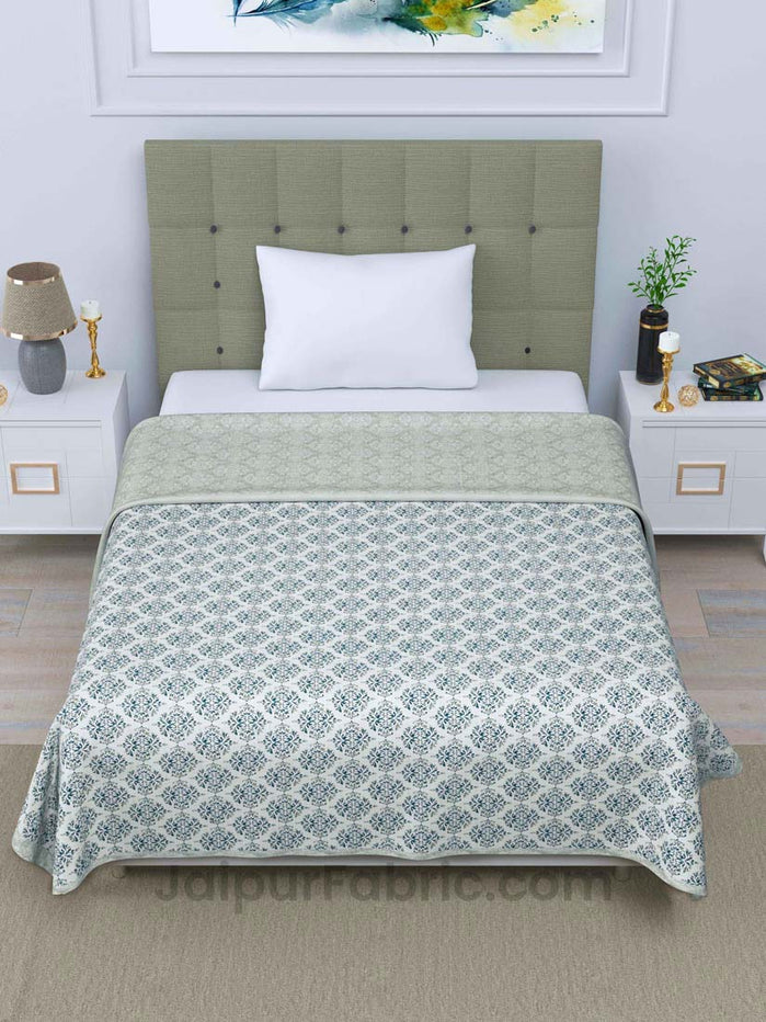 JaipurFabric® Green Ethnic Single Bed Reversible Dohar