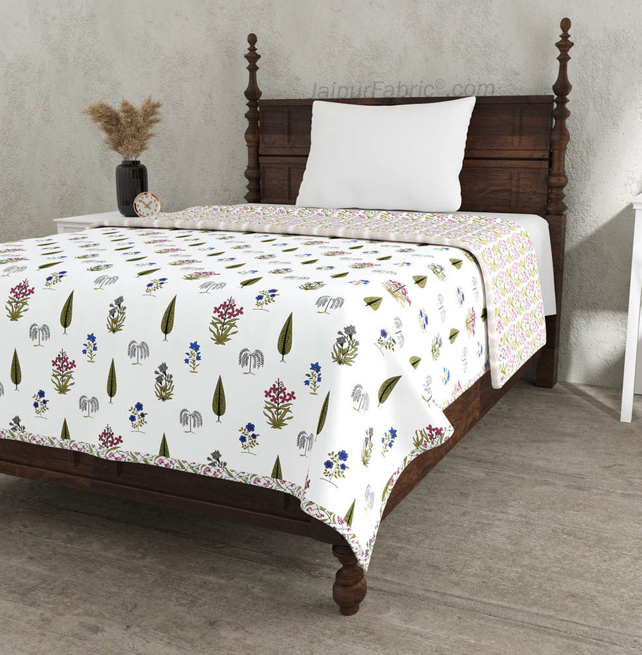 Green  Calm Pure Cotton Single Bed Dohar