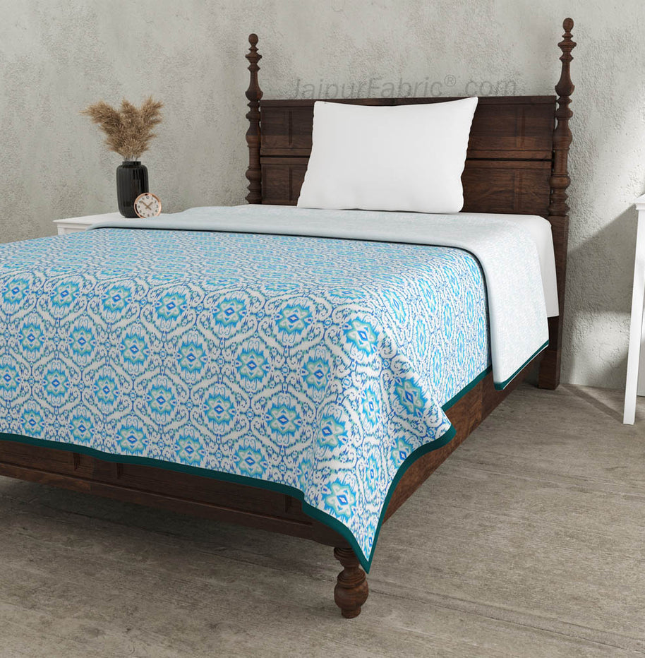 The Illusion Blueish Single Bed Dohar Blanket