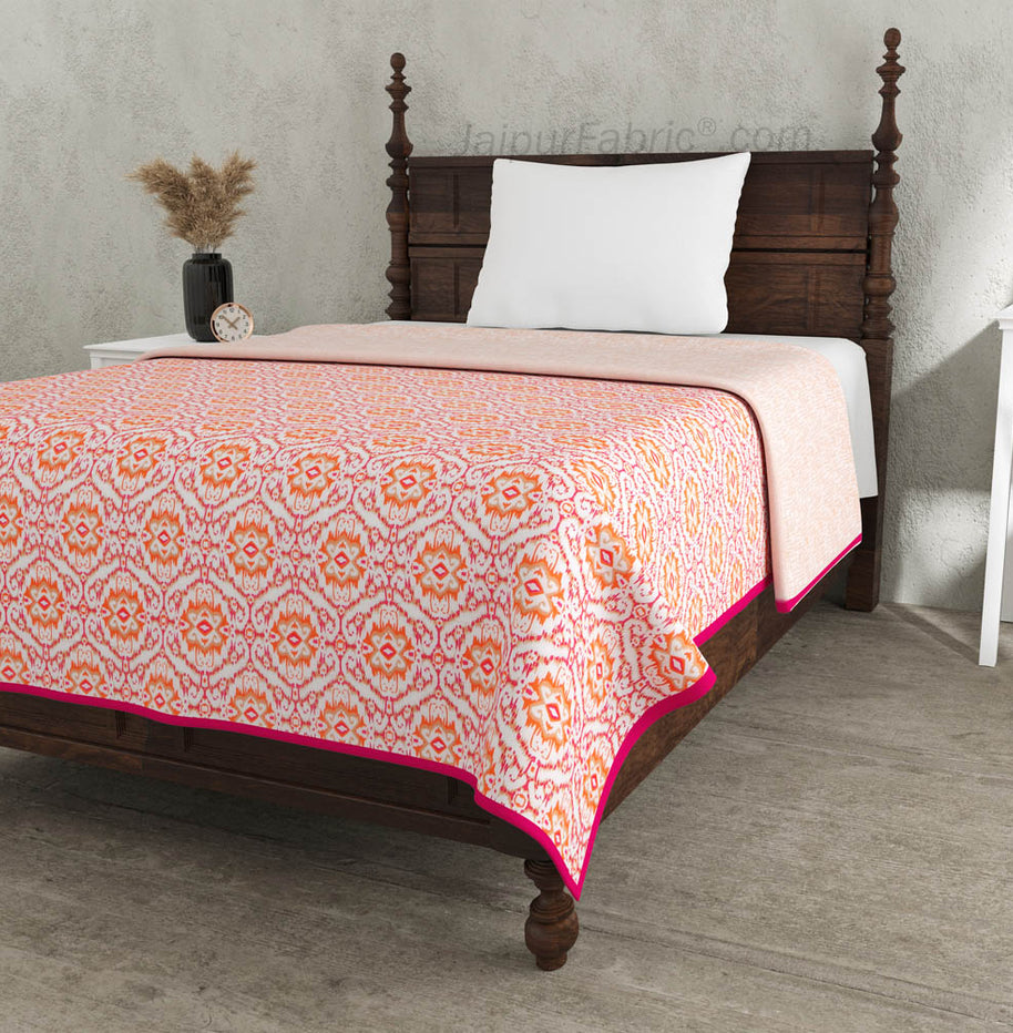 The Illusion Pinkish Single Bed Dohar Blanket