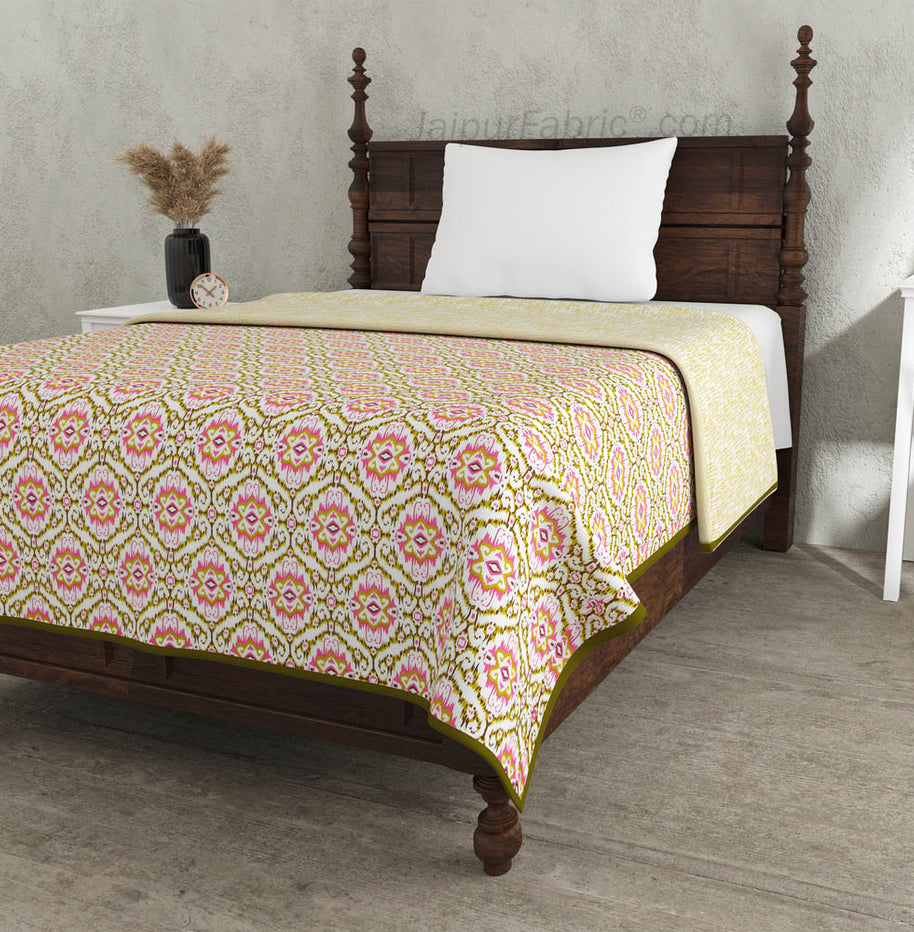 The Illusion Greenish Single Bed Dohar Blanket