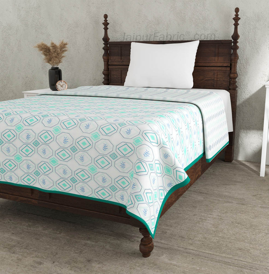 Artistic Maze Greenery Single Bed Dohar Blanket