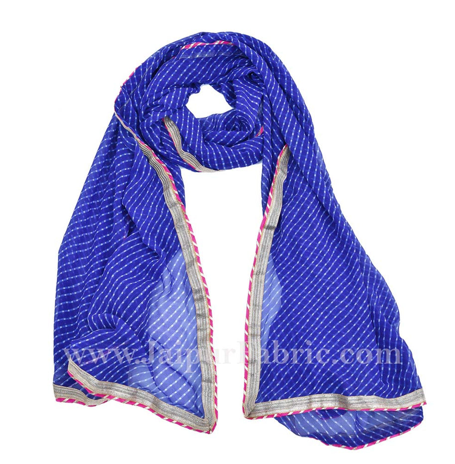 Mothra Georgette Purple Jaipuri Rajasthani Bandhni Heavy Dupatta Chunni