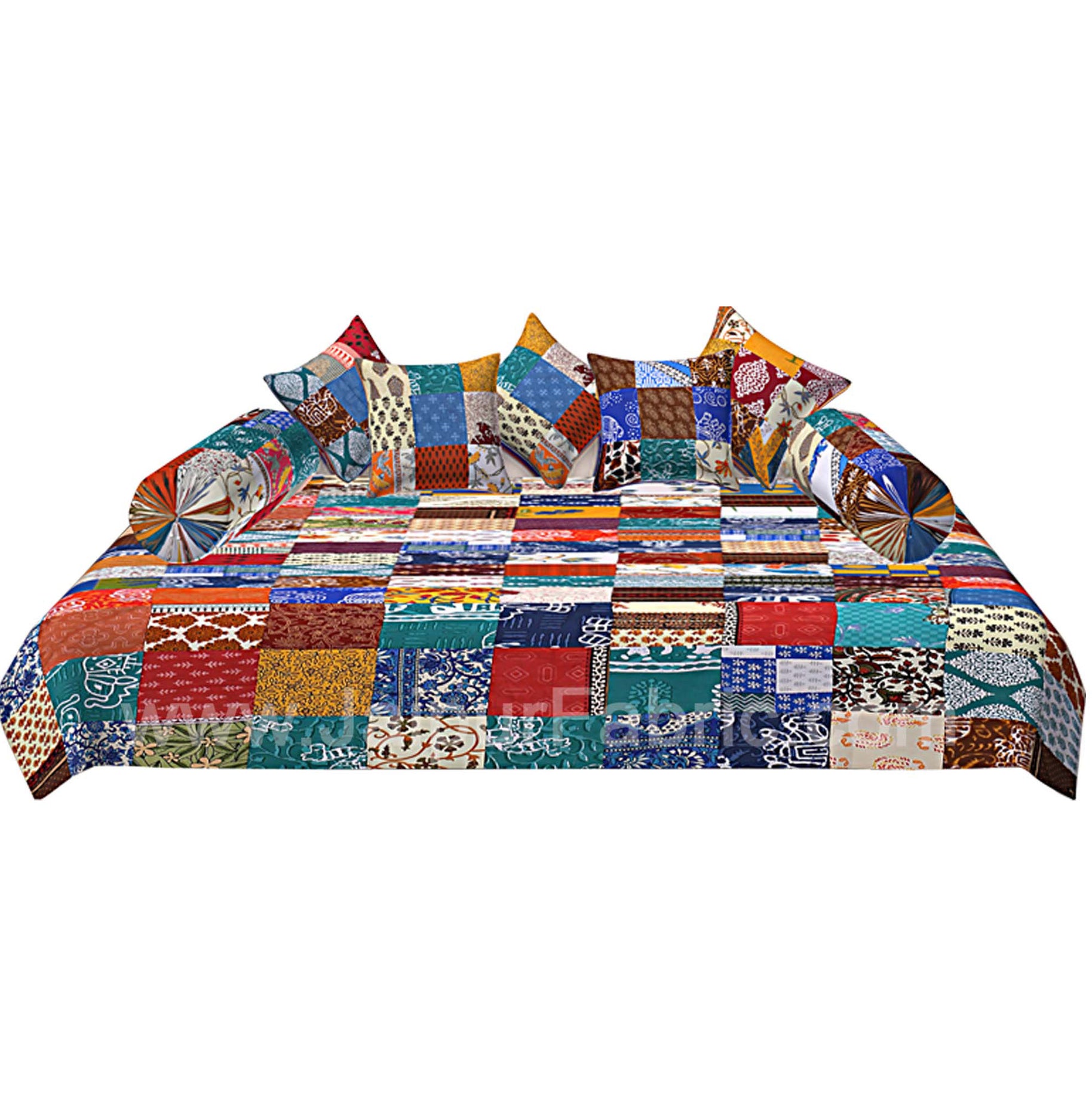 Colorful Patchwork Royal Diwan Set