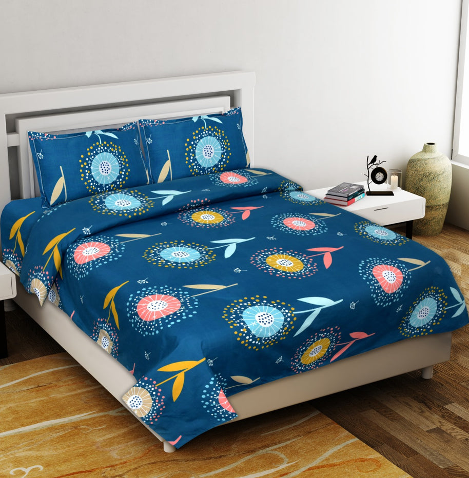 Fine Twilight Premium Poly Cotton Double Bedsheet