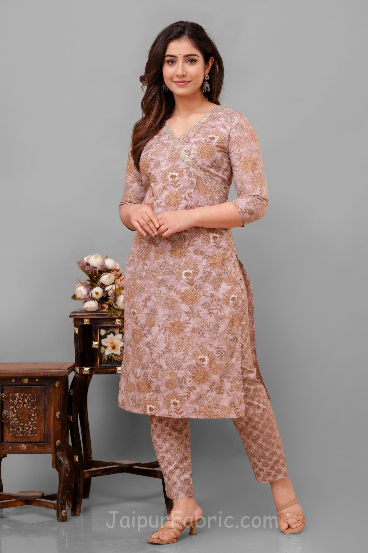 Brown Kurti 3 pcs set