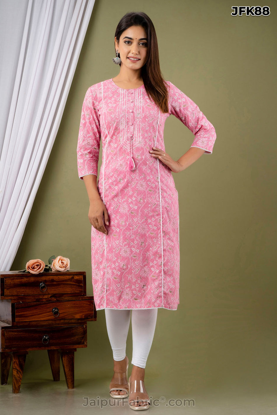 Pink Cotton Kurti