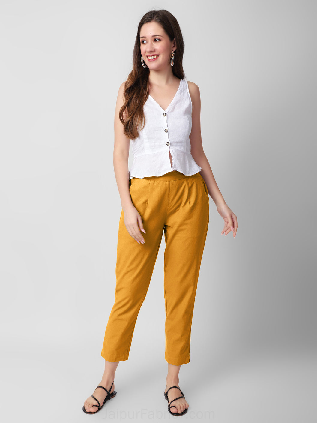 Mustard Harvest Women Cotton Pants casual and semi formal daily trousers