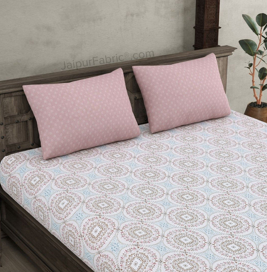 The Icon Pink Cotton King Size Bedsheet