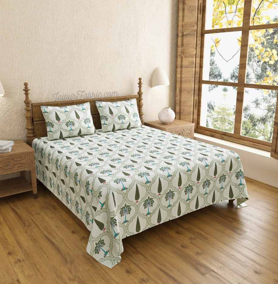 Hand Block Printroots Printed King Size Bedsheet with Intricate Floral Designs