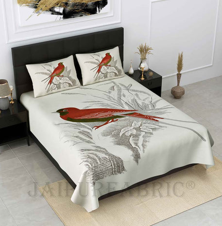 big bird red pure cotton double bedsheet