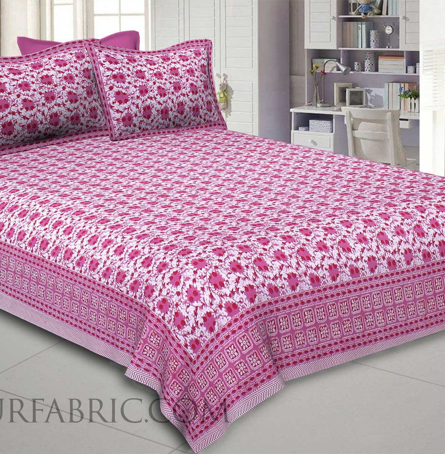 Pink Twinkling Jugnoo King Size Bedsheet