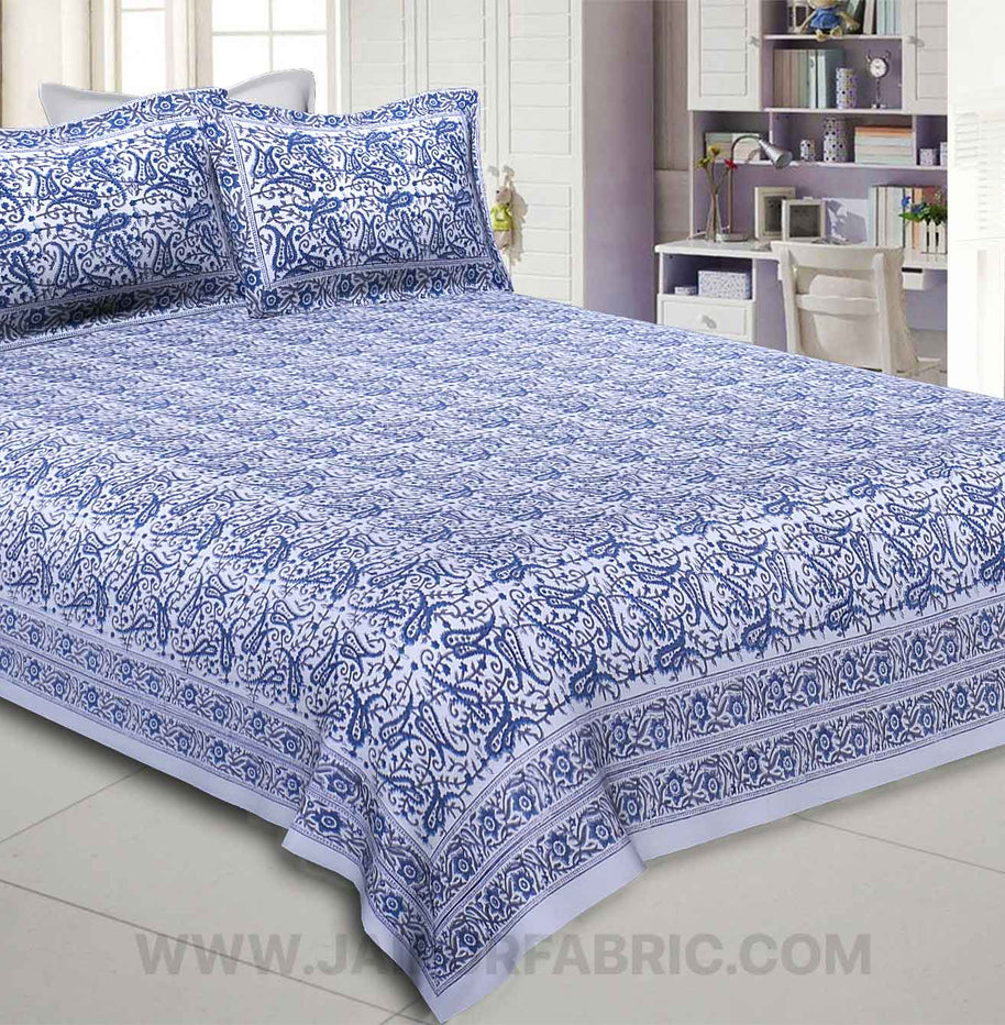 diverging paisley blue king size bedsheet