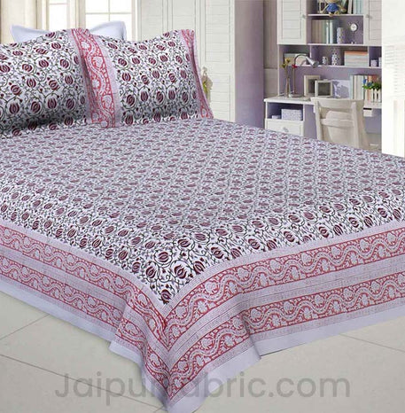 lotus lure maroon king size double bedsheet