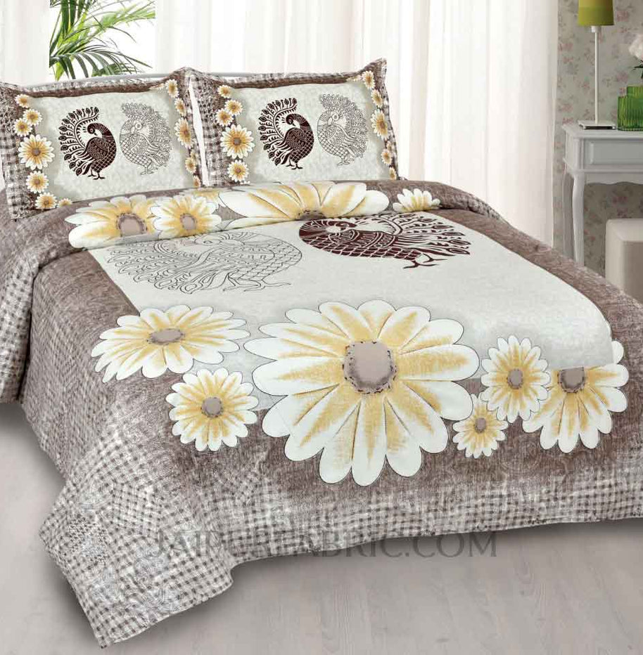 mayur vatika yellow king size bedsheet