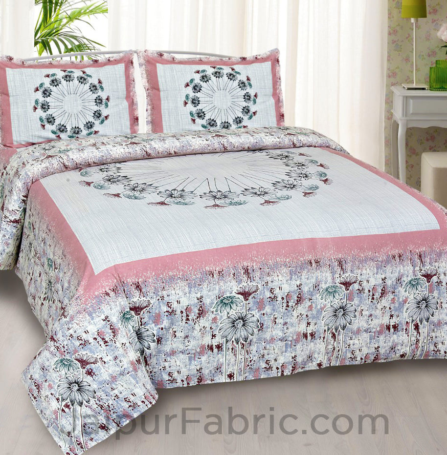 dandelions pink king size bedsheet