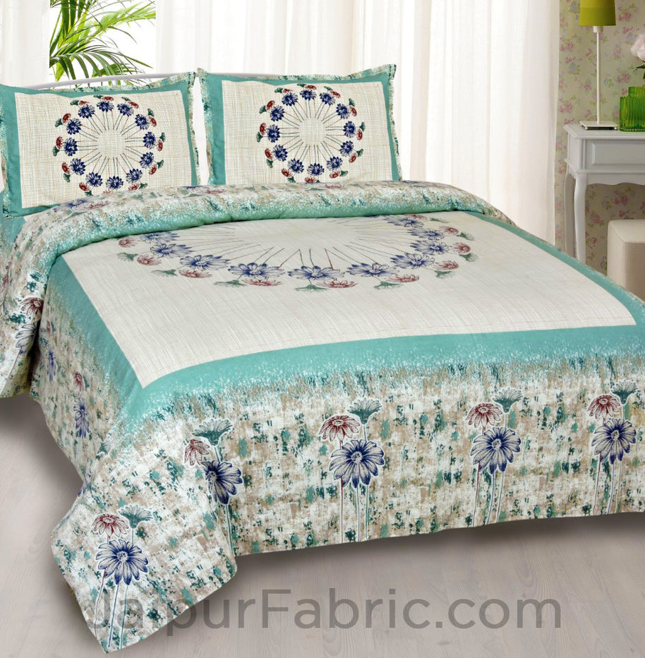 dandelions green king size bedsheet