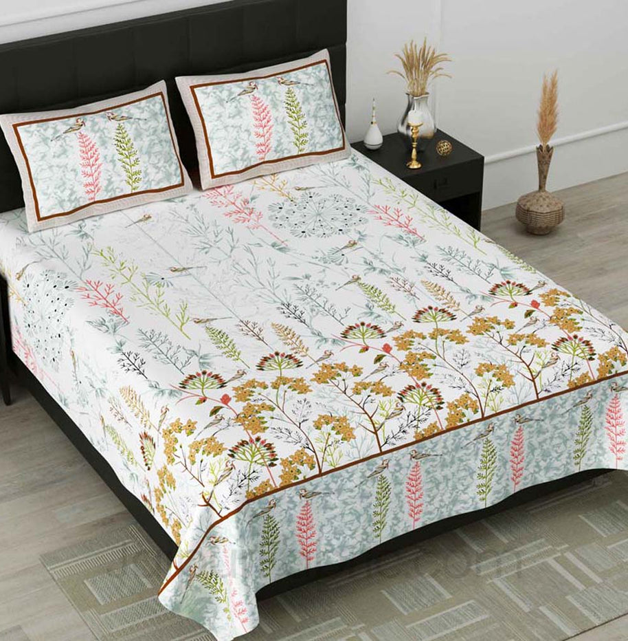 Eco Friendly Nature Mustard Pure Cotton Double Bedsheet