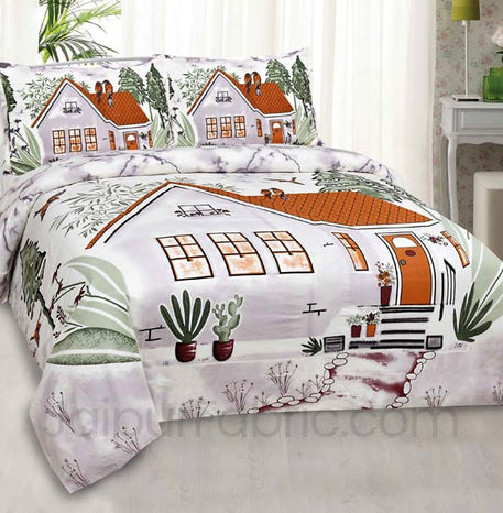 beautiful home clay brown pure cotton double bedsheet